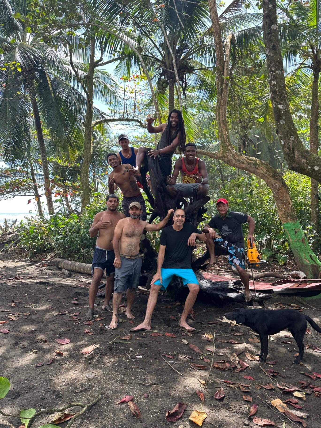 Hotel Serendipity team at Cerro Tortuguero hilltop with ocean view