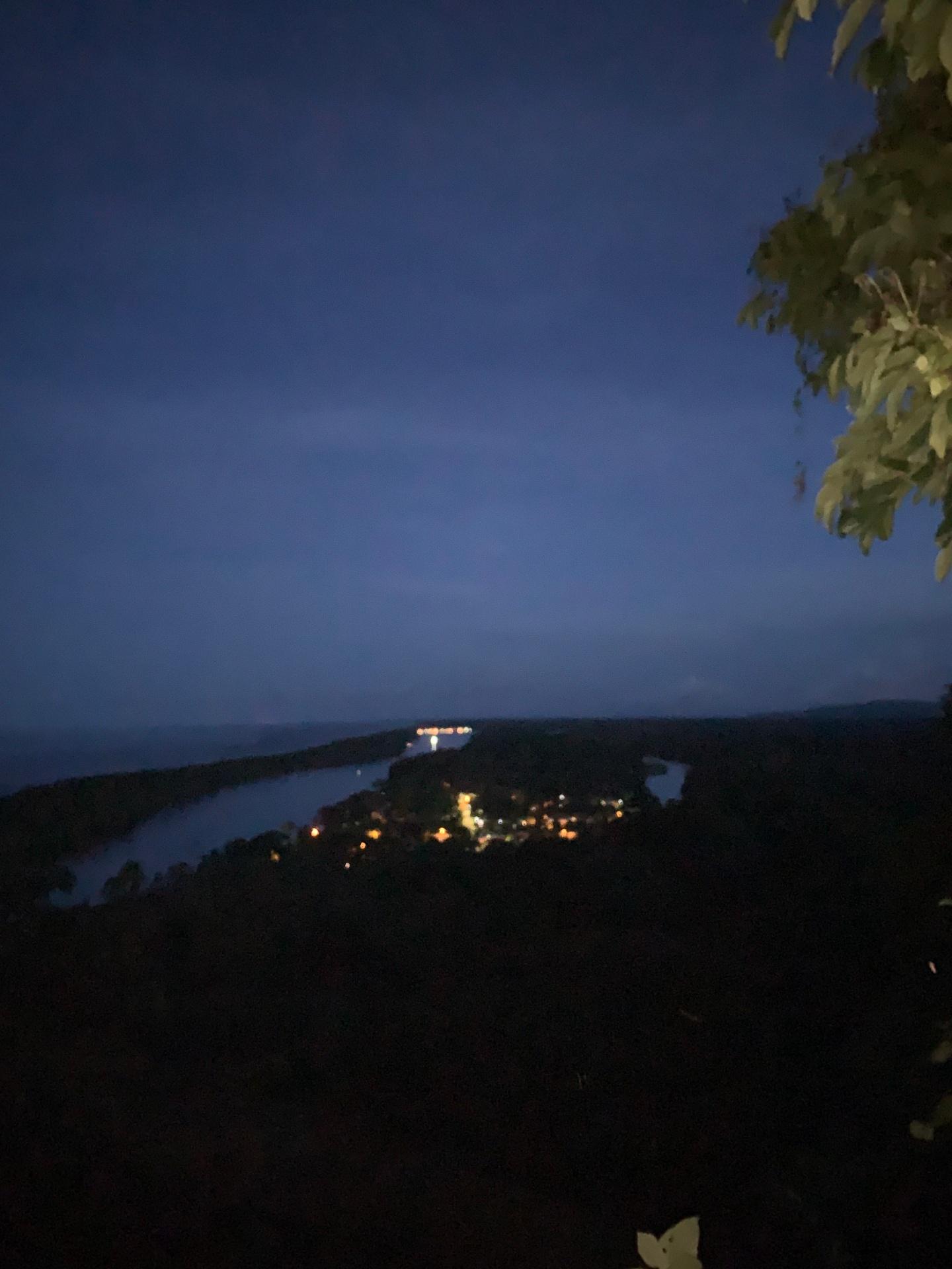 Tortuguero village glowing at night between jungle and canals