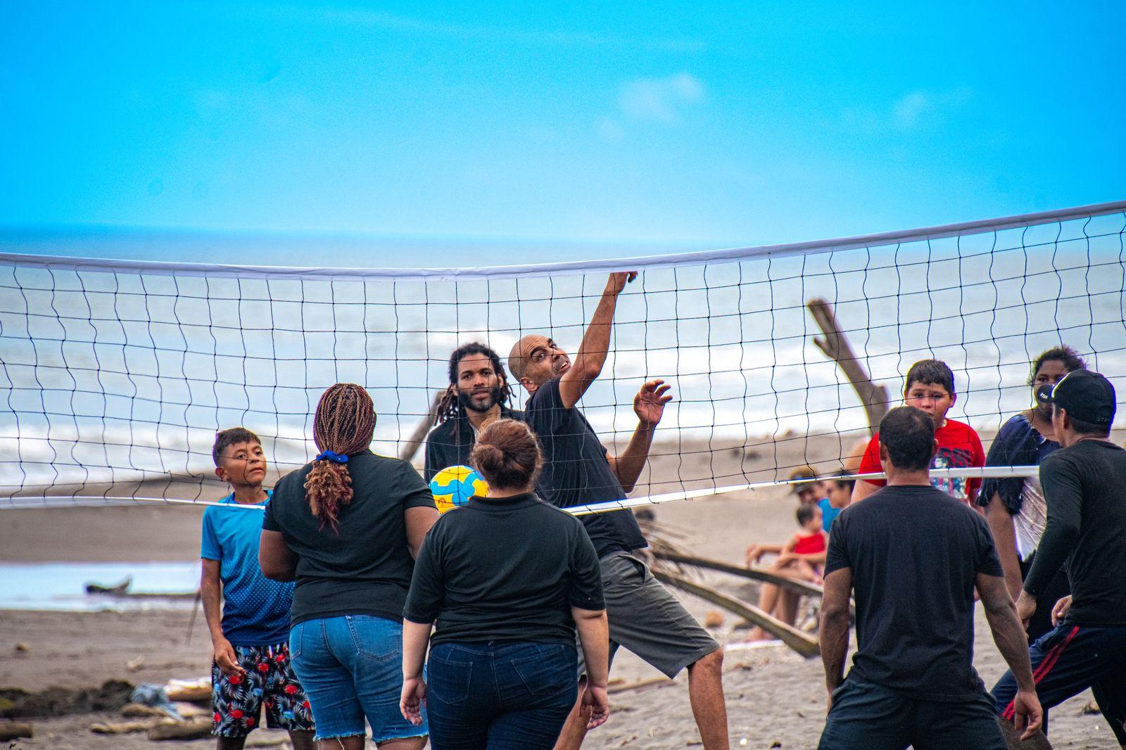 Beach volleyball game on Tortuguero Caribbean shore
